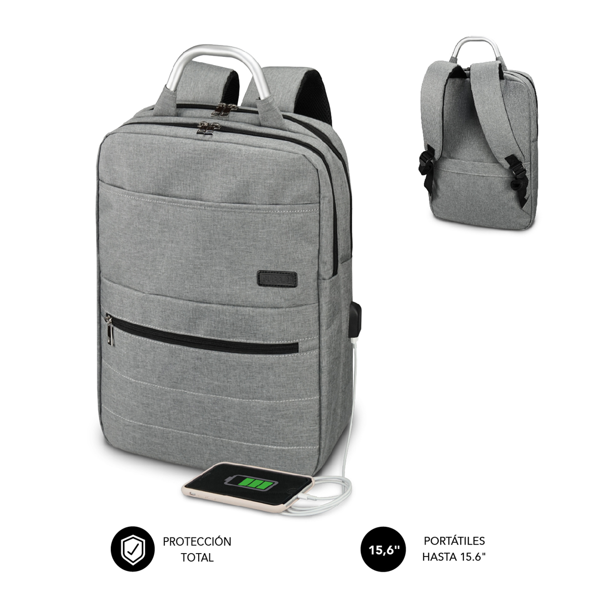 Mochila PC Subblim ELITE AIRPPADING 15,6 GREY